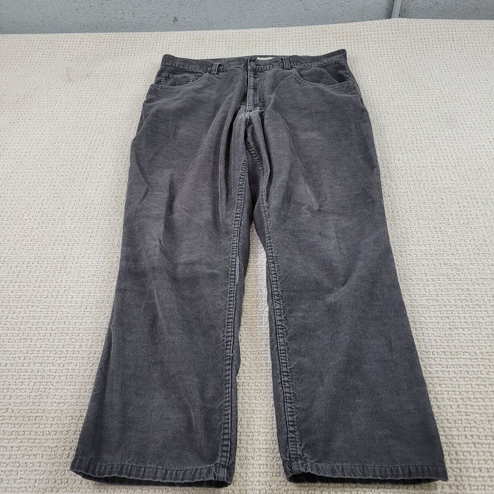 Corduroy Pants Mens 38 Gray St Johns Bay Easy Fit Pant Straight Leg Casual 38x29